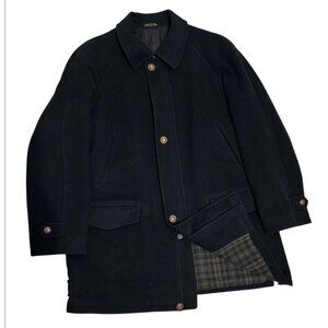 Mario Valente Collezioni Uomo Firenze Italy Wool Cashmere Black Men's Coat SZ 44